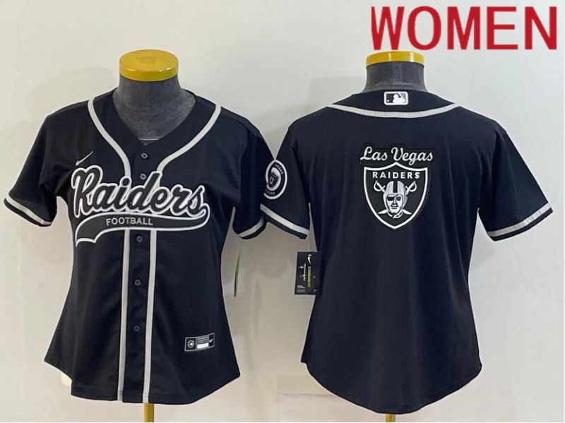 Women Oakland Raiders Blank Black 2022 Nike Co branded NFL Jerseys->women nfl jersey->Women Jersey